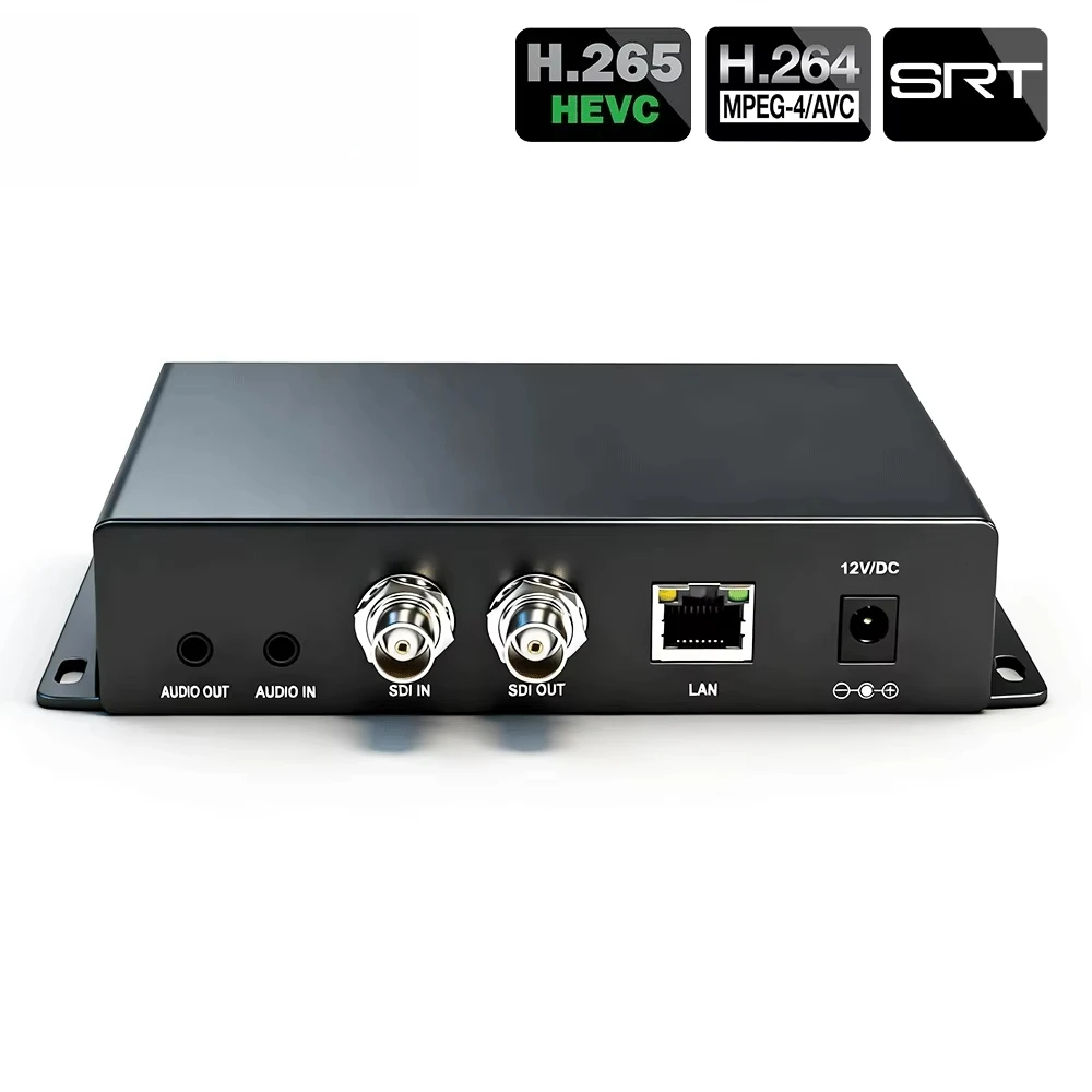 Professional H.265 3G-SDI Video Encoder with OLED Display & SDI Loopout Low Latency SRT RTMP IPTV Encoder