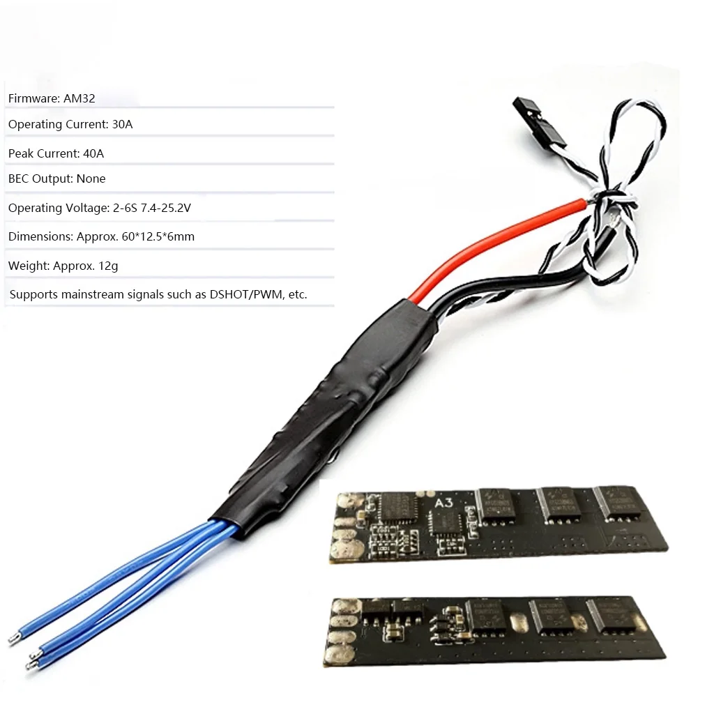 30A AM32 Brushless ESC mit GH340 Modul 2-6S Unterstützung DSHOT PWM ohne BEC Drehzahlregler für Freestyle Long Range FPV Quadcopter – Detail 8