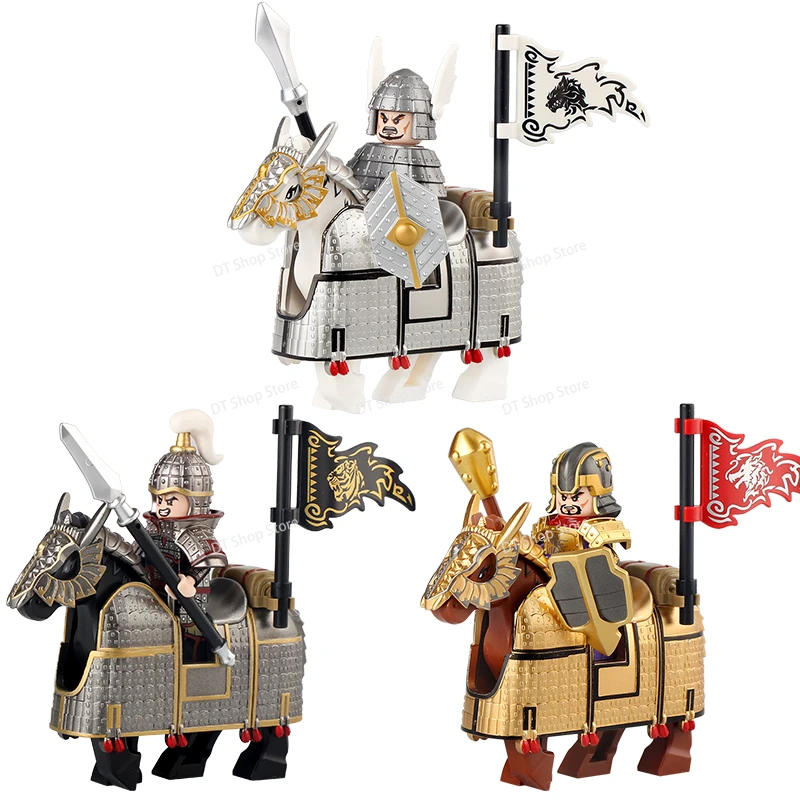New Chinese History The Three Kingdoms Mount War Horse Armor DIY Building Blocks Toys Gift For Boys Girls Juguetes