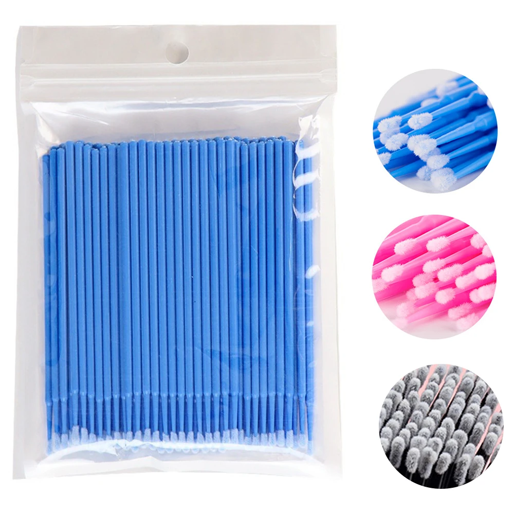 500/1000PCS Disposable Eyelash Brushes Crystal Swab MicrobrushesEyelash Extension Tools Grafting Lash Removing Applicators