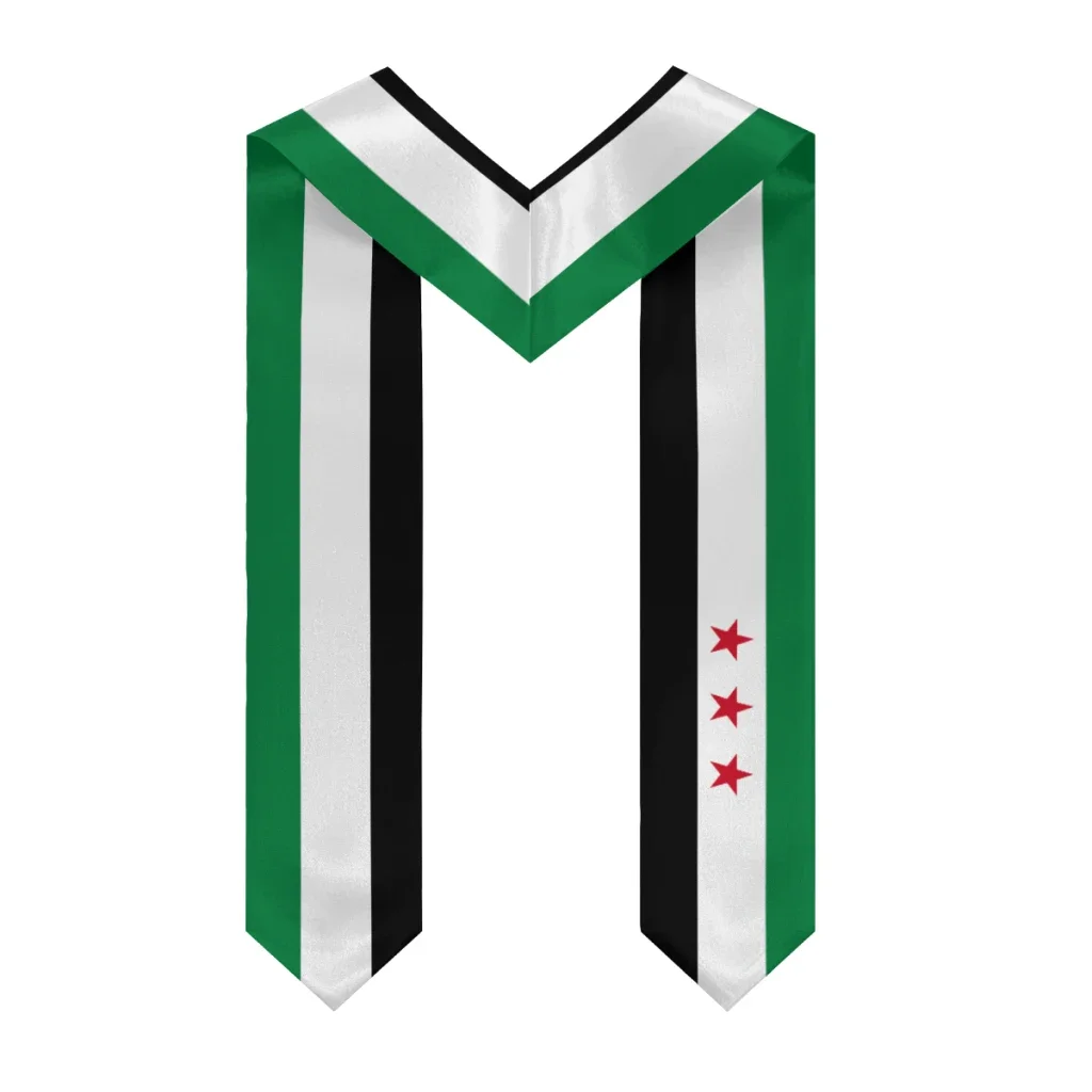 Customization More Design Graduation Shawl Syria Flag 1932-1963 Coalition & United States Stole Sash Honor Study Aboard Internat