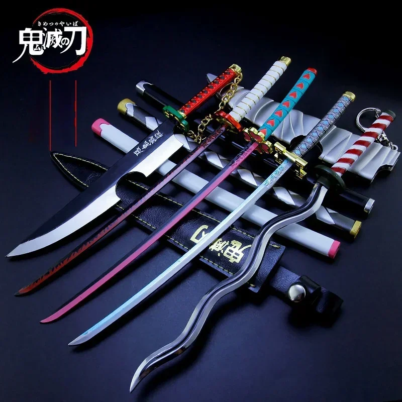 Espadas de Katana Demon Slayer de 25cm, espada de samurái de Metal Kimetsu No Yaiba, accesorios de Cosplay de Anime Katana japonés, decoración de juguetes de Manga