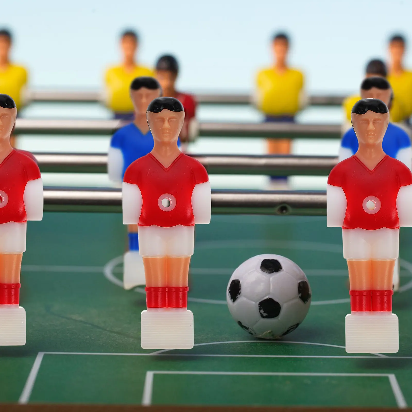 

11Pcs Foosball Men Table Football Player Color Coded for Team Id Smooth Edge Plastic Durability Foosball Player Replacement
