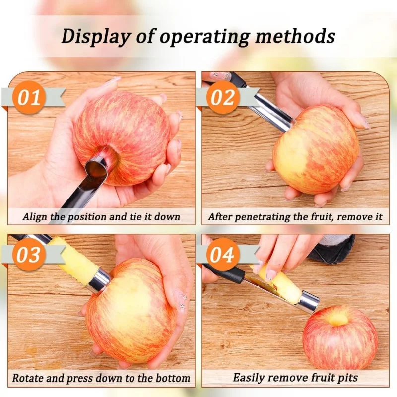 2PCS Apple Cupcake Corer Fruit Vegetable Core Remover Stainless Steel Apple Remover Household Kitchen Tool for Fuji Pears - view 4