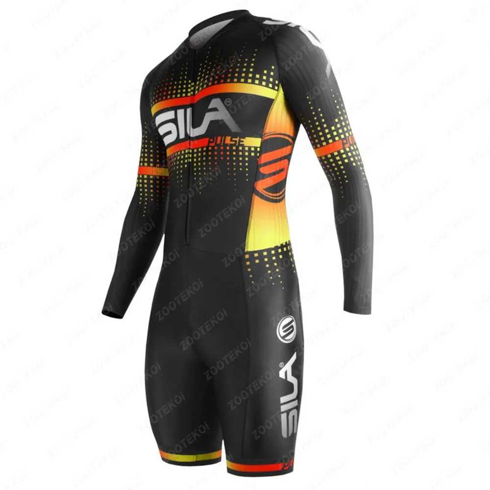 Sila Skating Speed Inline Skating Suit Triathlon Men's Cycling Running Wetsuit Outdoor Bike MTB Team Sport Training Game Trisuit