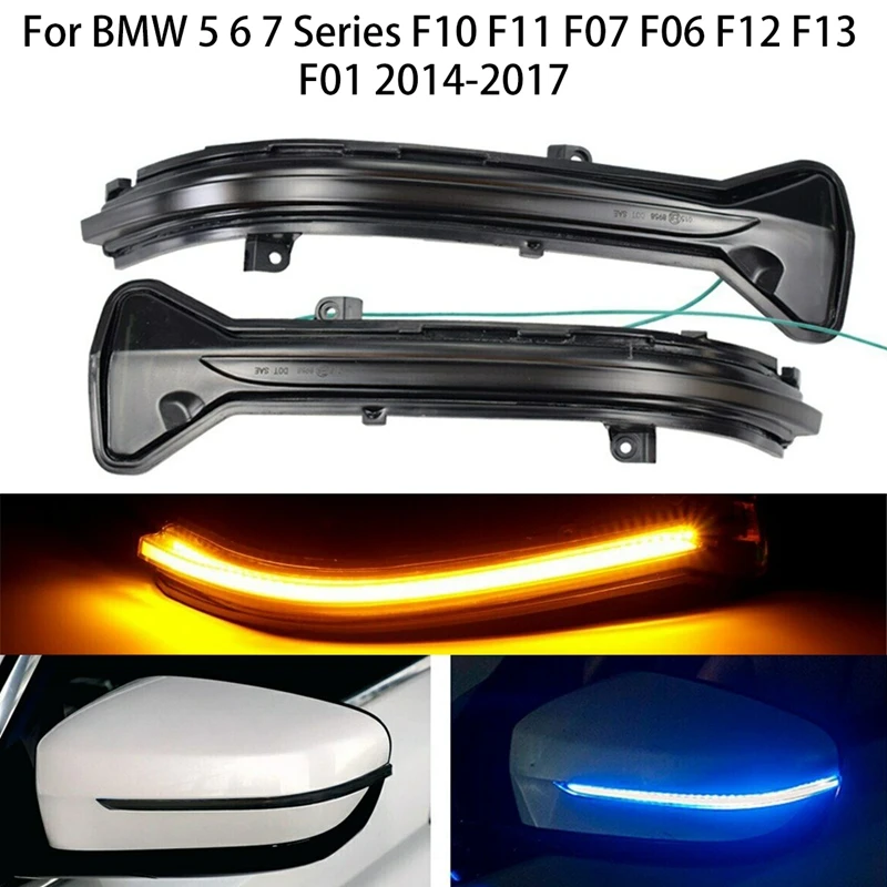 For BMW 5 6 7 Series F10 F11 F07 F06 F12 F13 F01 Car Turn Signal Light Rearview Mirror LED Dynamic Indicator Blinker