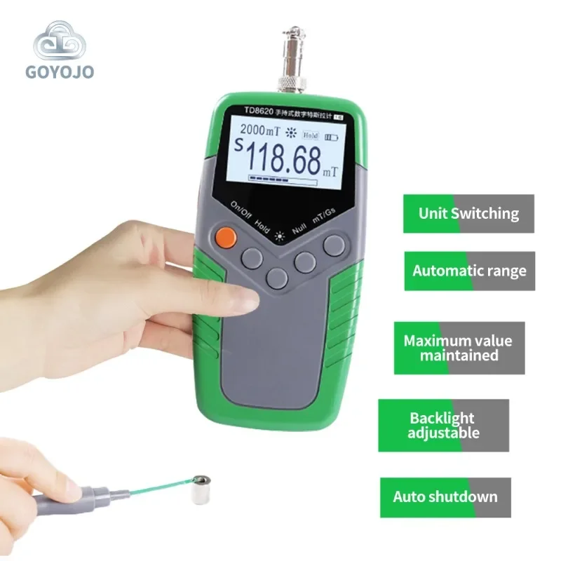 TD8620 Hand-held Digital Tesla Meter Permanent Magnet Gauss Handheld Magnetic Flux  Surface  Field Test