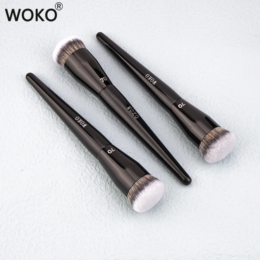 Flat Top Foundation Make-up-Pinsel, flach abgewinkelt, Kunsthaar, Gesichtskontur, Foundation, flüssige Creme, Bronzer, Polier-Make-up-Werkzeug – Detail 17