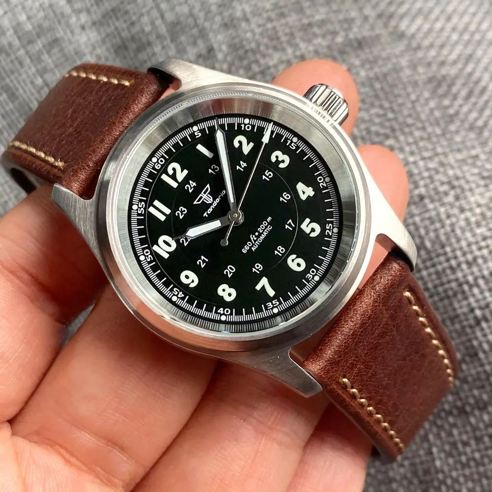 Men's Genuine Bronze Pilot Mechanical Watch 200 Meter Deep Diving