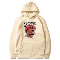 Tupac-Sudadera con capucha de manga larga para hombre y mujer, ropa de calle informal Harajuku con letras estampadas, jersey de moda, 2PAC