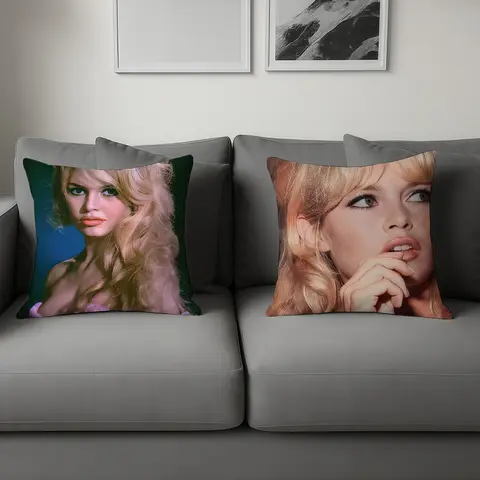 cushion cover Double Sided Printed Polyester Pillowcase B-Brigitte Pattern Decorative Zipper Cushion B-Bardot Model Cover