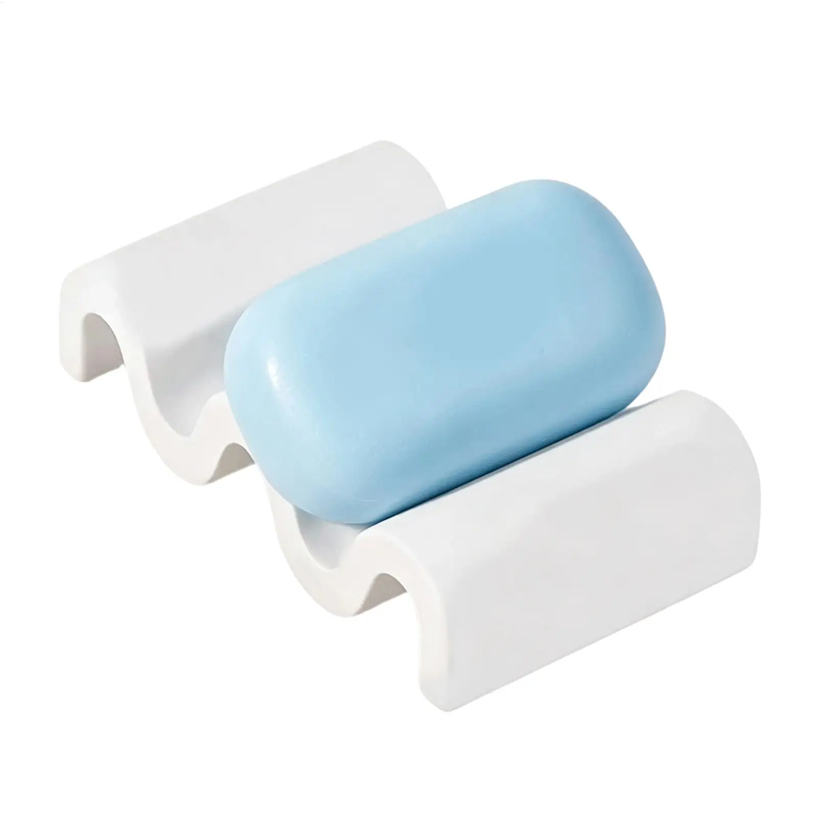 Soap Dish for Shower Wave Shape Water Absorption Kitchen Bar Soap Tray for Homeowners Renters Apartment Bathroom Hotel Home Dorm