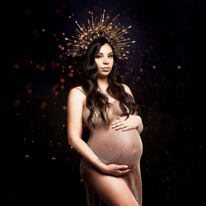 

Реквизит для фотосессии для беременных, платье с v-образным вырезом, эластичная талия, платье для беременных для фотосессии, платье-комбинация с боковым разрезом, реквизит для фотосъемки