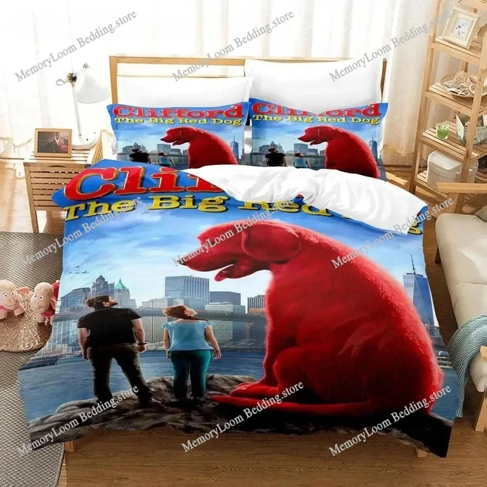 

Clifford The Big Red Dog Bedding Set Single Twin Full Queen King Size Bed Set Aldult Boys Bedroom Duvetcover Cool Boygirl Bed
