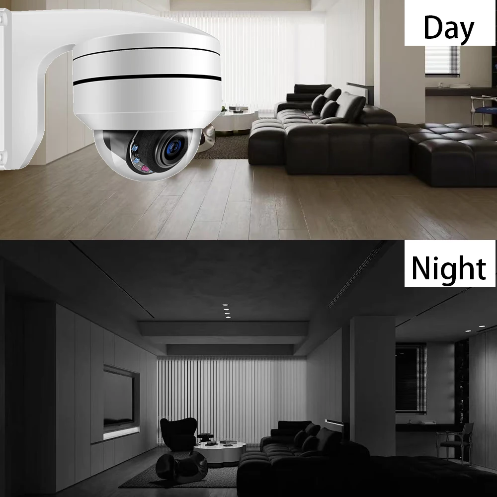 8MP 4K 12X Zoom POE IP PTZ Camera Motor Dome Built-in Microphone Audio Outdoor Security Camera IR 100m Security Protectio