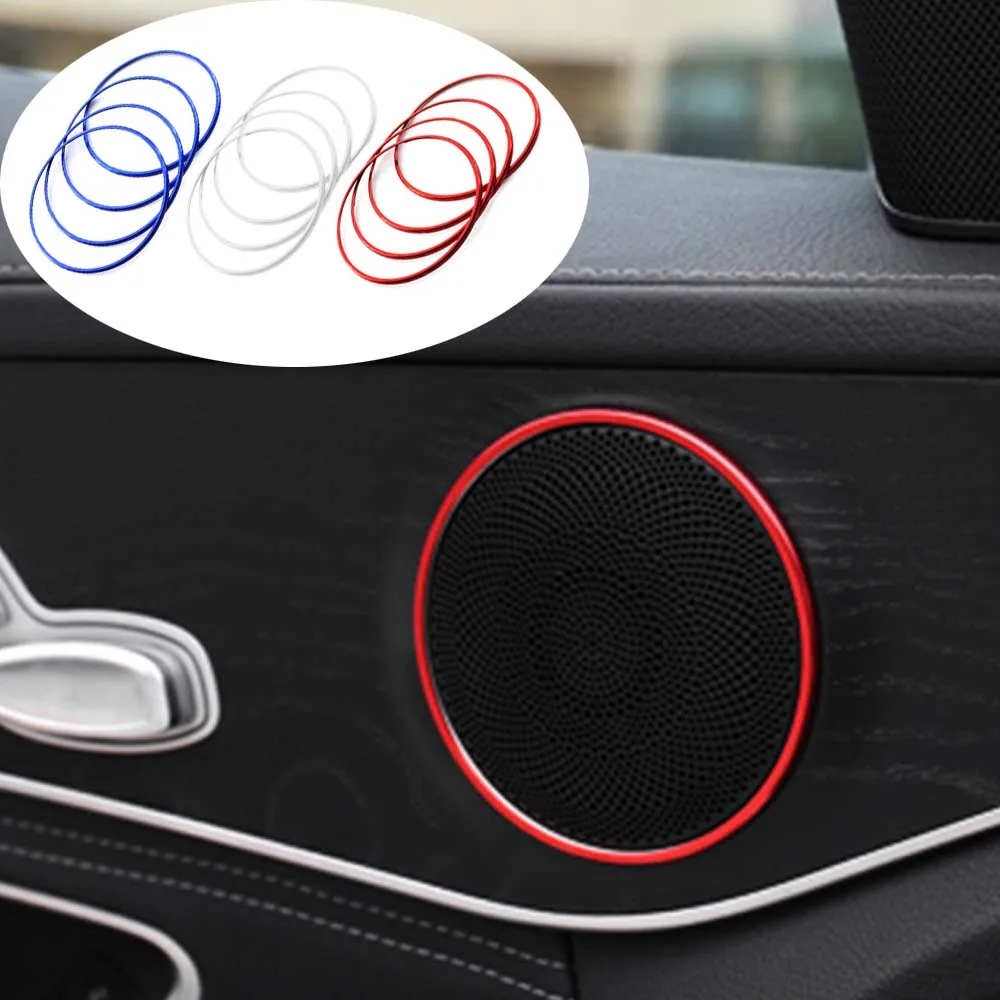 Car Audio Speaker Door Loudspeaker Trim Ring Cover Sticker Fit For Mercedes Benz C Class W205 E Class W213 GLC Class X253