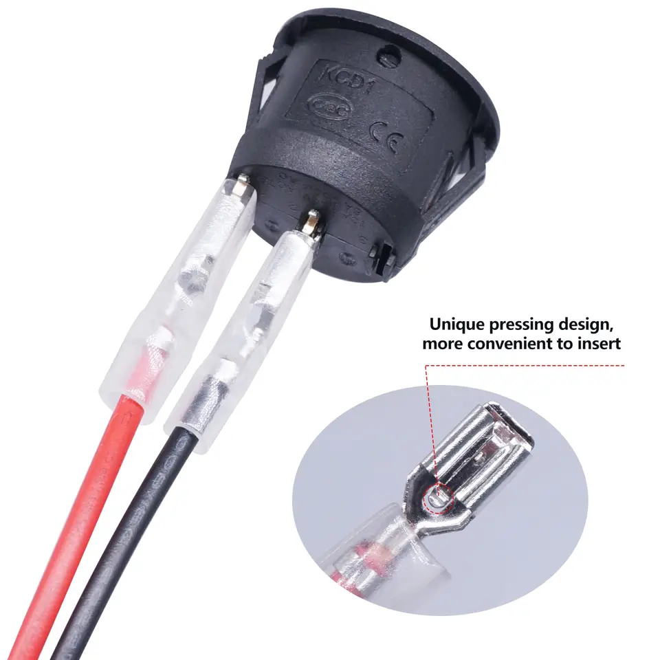 EMSea 5 Stück Rund Wippschalter Kippschalter SPST EIN/Aus Wippenschalter DC 12V 20A mit roter LED Licht für Auto Boot