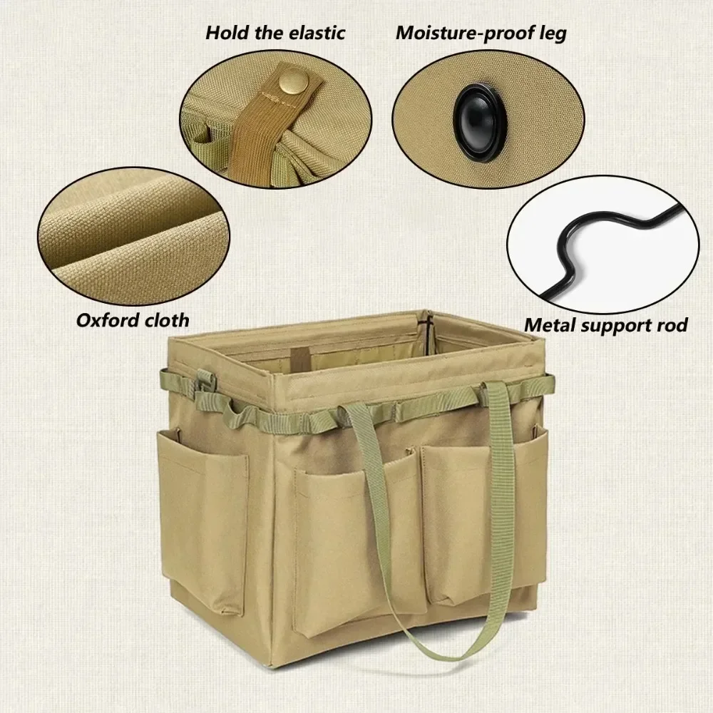 

A Picnic Bag Outdoor Supplies Tactical Equipment Multifunctional Design Lightweight Insulation Portable Camping Picnic Basket