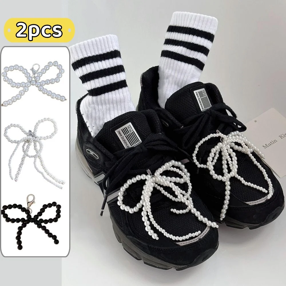 2Pcs Shoe Charms For Sneakers Shoelaces Clips Buckle Decorations Bowknot Shoe Buckle Ornament DIY Bag Pendant Shoes Accessories