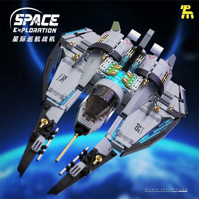 New T5014 500pcs MOC Technical Space Exploration Series Building Blocks Model Interstellar Cruiser Bricks Toys for Boys Gift Set