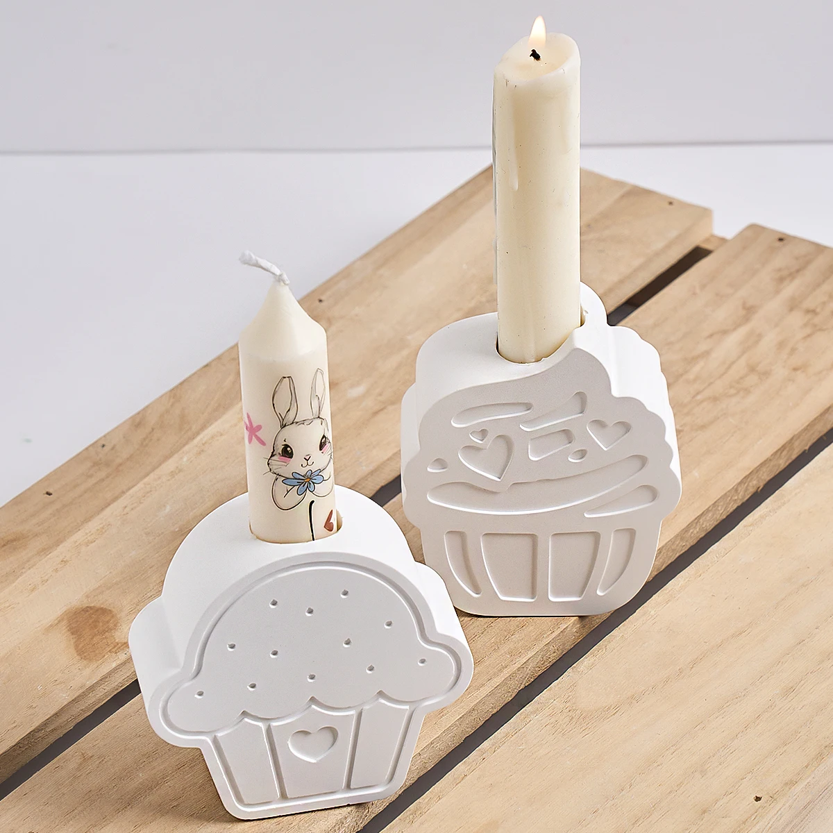 3D Papier Tasse Kuchen Eis Kerzenhalter Silikon Form DIY Handgemachte Kreative Gips Beton Gießen Kerzenhalter Form Wohnkultur