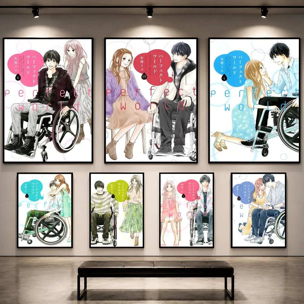 Póster de manga, el mundo perfecto, romance josei, arte de pared pop, impresión decorativa resistente al agua, ideal para decorar apartamentos, dormitorios, oficinas y habitaciones; un regalo perfecto.