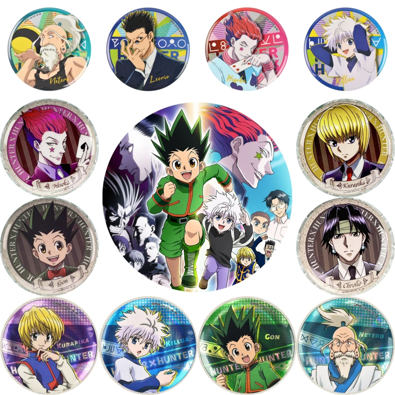 

58mm HUNTER×HUNTER GON·FREECSS Leorio PaladiKnight Killua Zoldyck Cosplay COSTUME Badge Pin SPTE Tinplate Brooch Prop Xmas Gift
