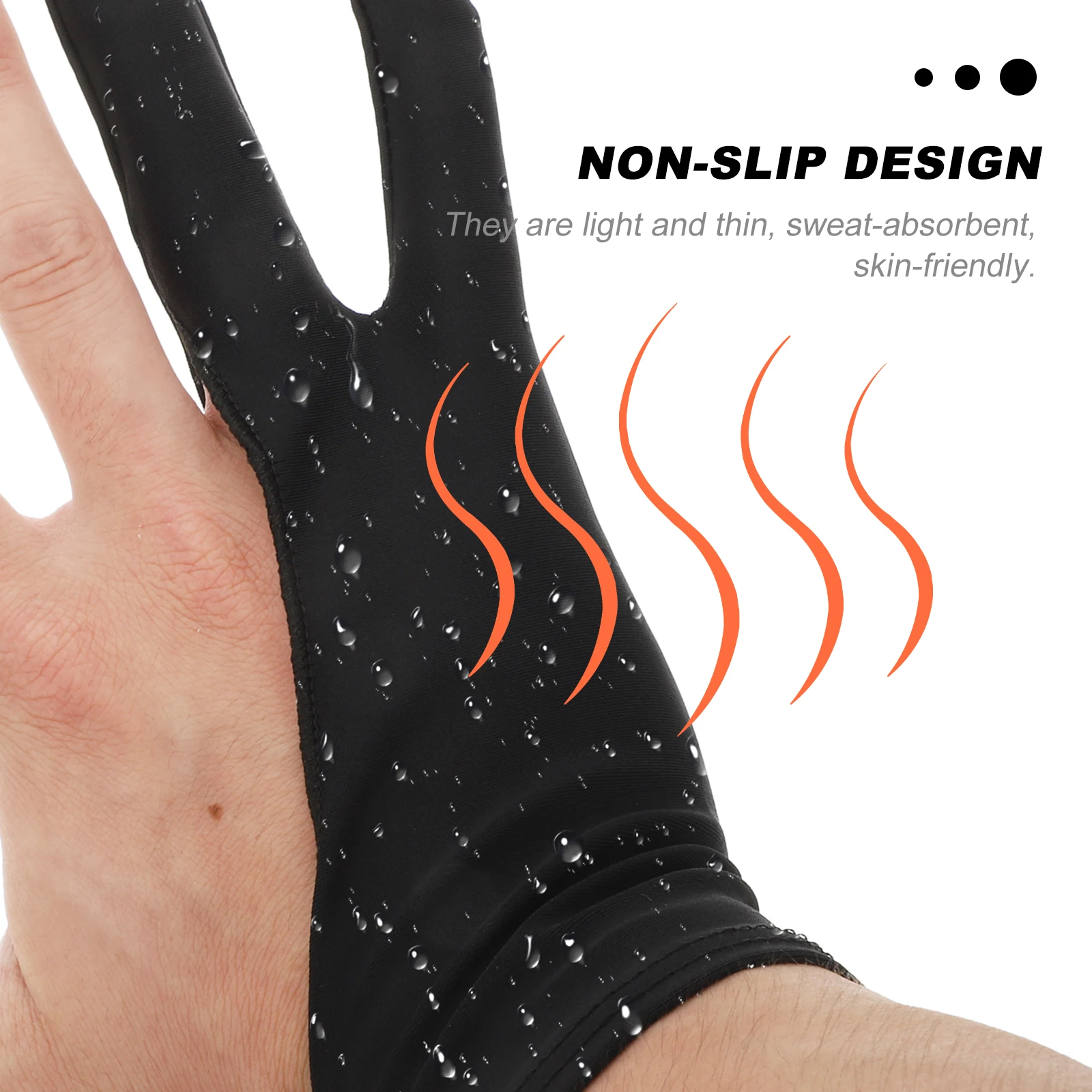 

4Pcs Drawing Gloves for Tablets Fingerless Black Artist Student Lightweight Portable Two-Finger Graphics Glove Anti-Fouling