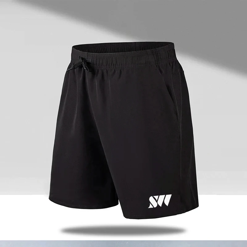 2024 New Summer Men's Sports Shorts Tennis Training Shorts Breathable Mesh Drawstring Beach Pants Large Size Badminton Clothing