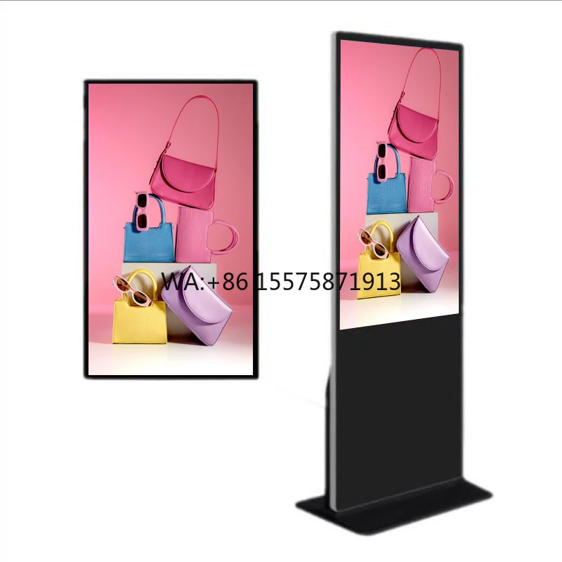 Free Standing Indoor Android Touch Screen Advertising Display 32-86 Inch Optimal for Trade Shows with OEM Text Display Function