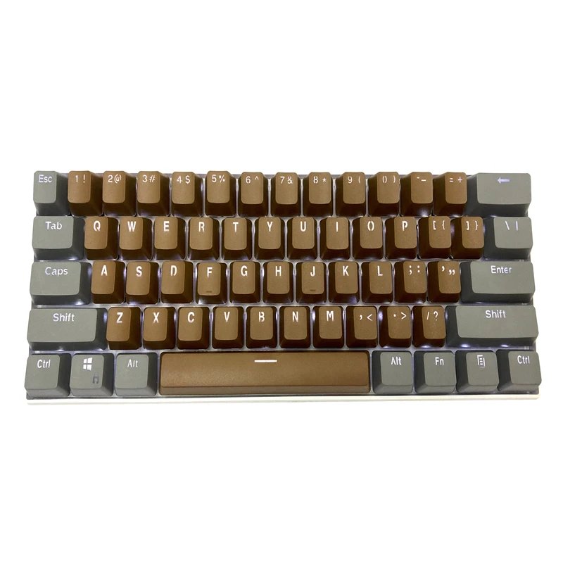 

(Keycaps Only Sold)Gray Brown RK 61 Backlight Keycaps PBT Material OEM Profile Double Shot For MX Switch Mechanical Keyboard