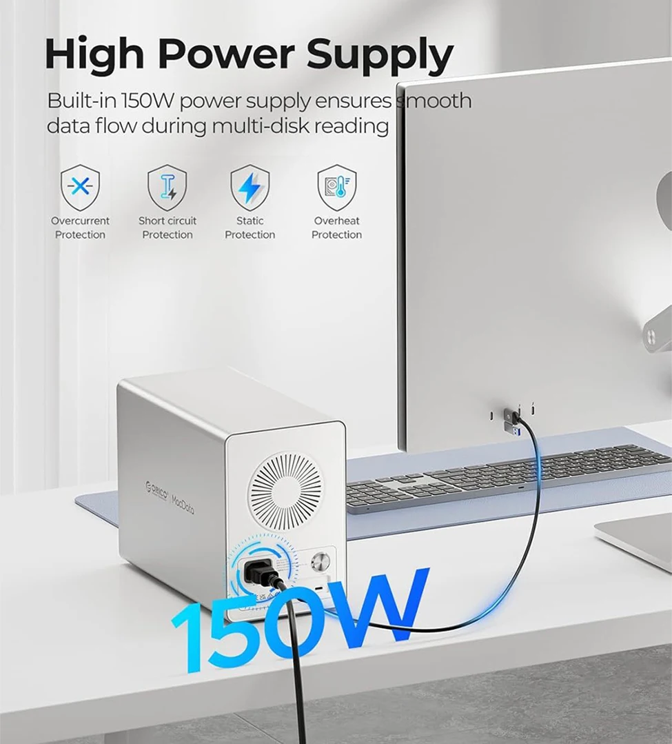 ORICO 4/5 Bay 10Gbps SATA HDD Docking Station SSD Enclosure 2.5"3.5" Hard Drive External Case USB 3.2 Type C HD House Daisy Chain