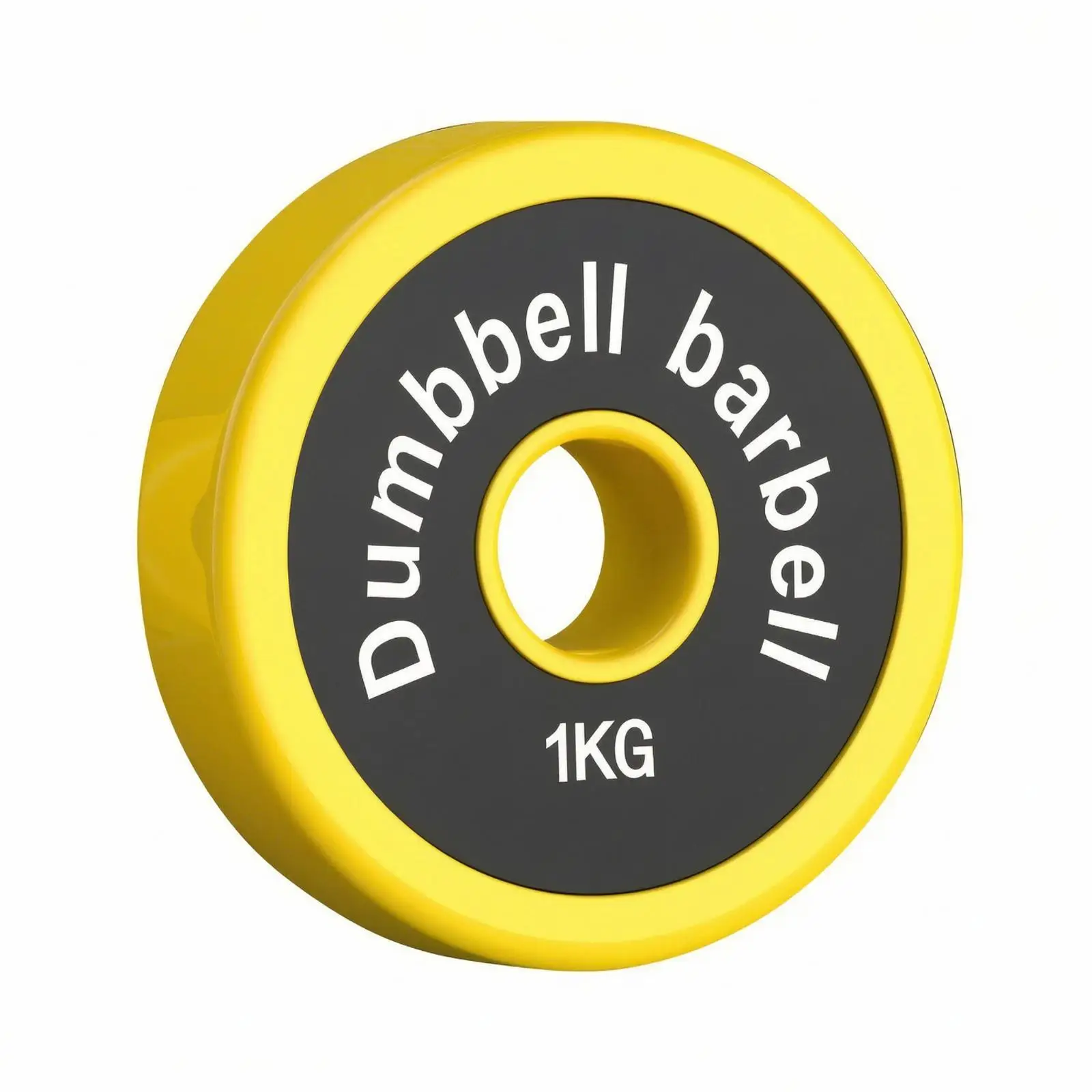 Rubber Weight Plate for Barbell Cast Iron Core Dumbbell Load Disc Heavy Duty Strength Training Home Gym Equipment Yellow Coating