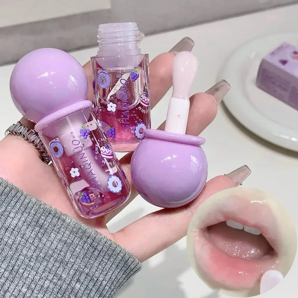 ضوء الماء ملمع الشفاه شفاف الخوخ العنب دائم ترطيب ممتلئ الجسم مرآة الفاكهة كريستال زيت الشفاه ماكياج العناية بالشفاه #1