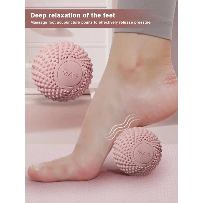 Fußtherapie-Massageball Plantarreflexzonen-Massage Muskelentspannung Stacheliger Massageball Yoga Fitness Magnetischer Wellness-Bogenstützball Erdnuss-Design