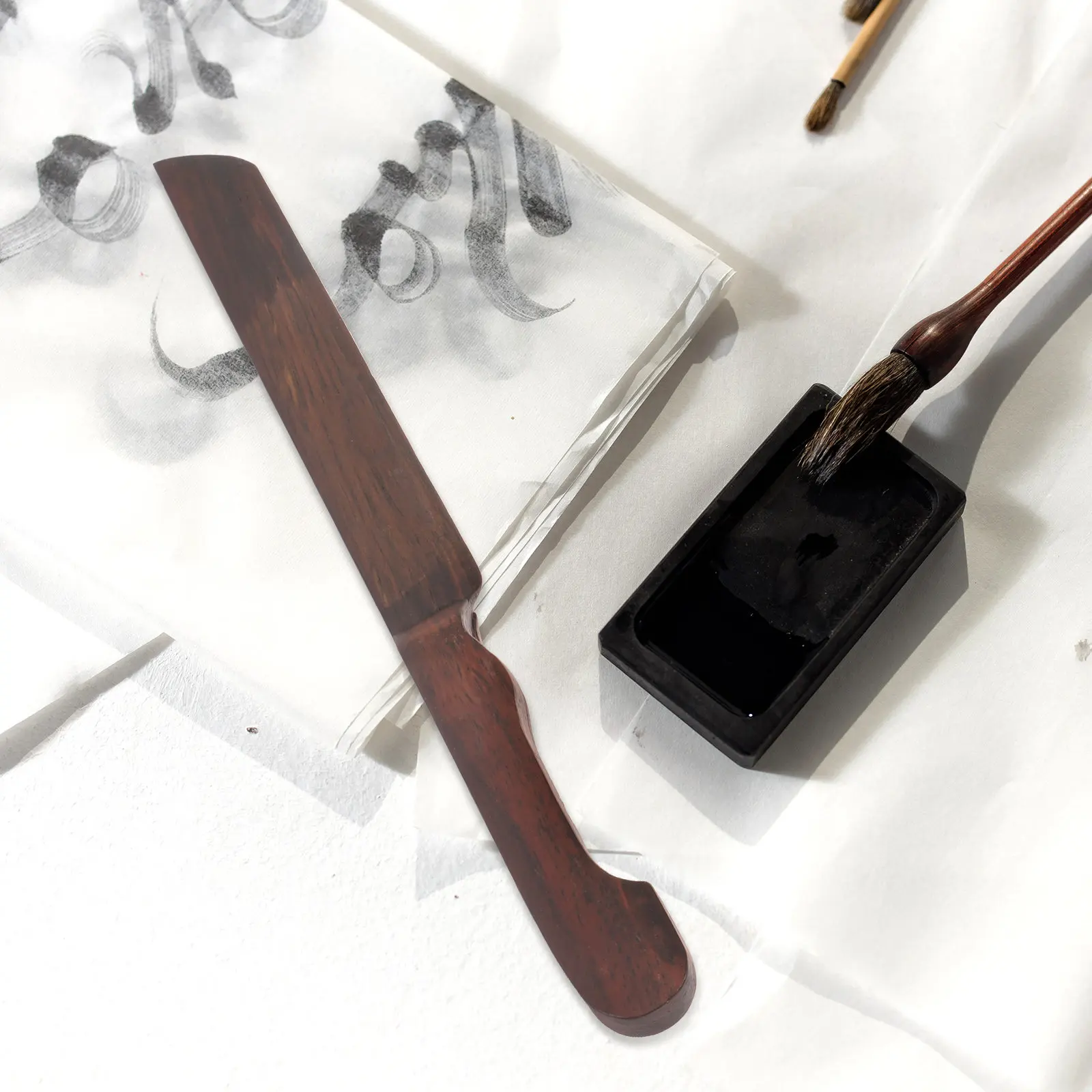 Wooden Paper Cutter Chinese Art Letter Opener Ergonomic Rice Paper Cutter Convenient Office Envelope Opening Tool - view 4