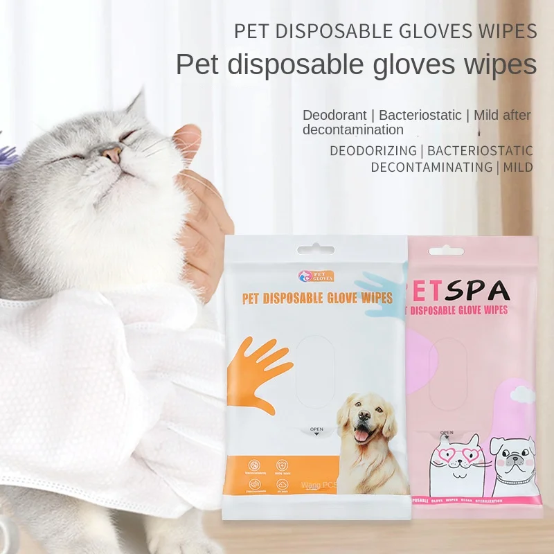 

Pet Wipes Gloves Dog CleaningSPAWash-Deodorant Dry Cleaning Wipes Cats and Dogs