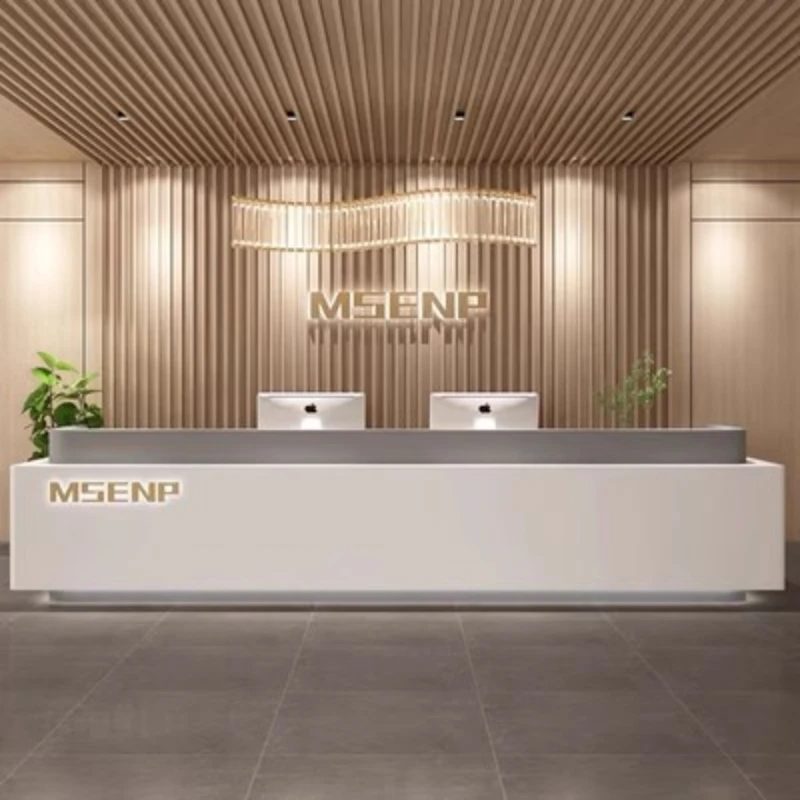 Commercial Premium Coffee Reception Desk Hotel Luxury Podium Reception Desk Clinic Comptoir De Caisse Boutique Shop Furniture