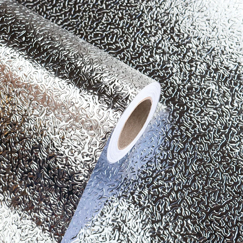 

Kitchen Oil-proof Waterproof Stickers Aluminum Foil Kitchen Stove Cabinet Self Adhesive Wall Sticker DIY Wallpaper Width 40cm