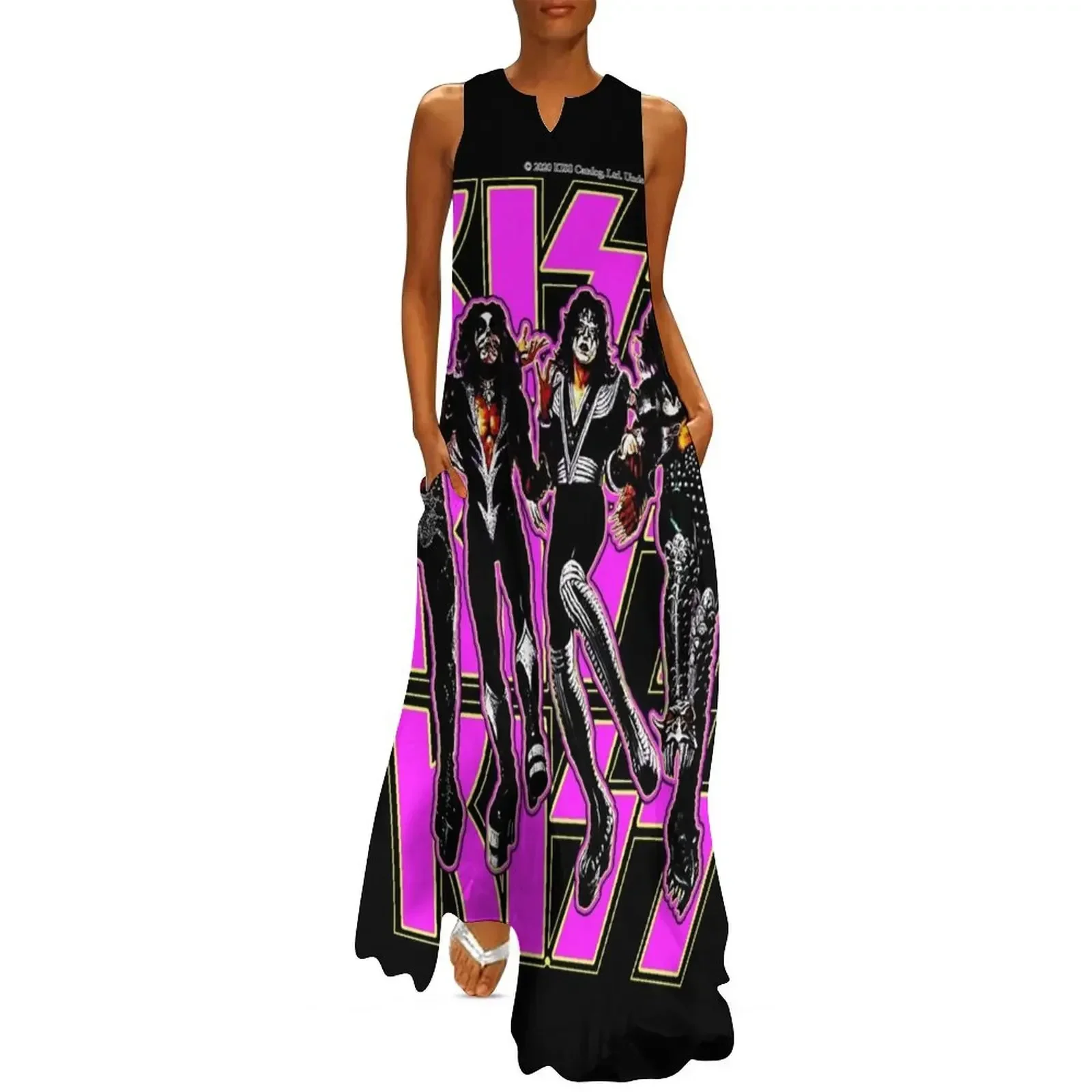 

Classic Rock Vintage Kiss Destroyer Purple Long Dress long sleeve dress dress women elegant luxury cute