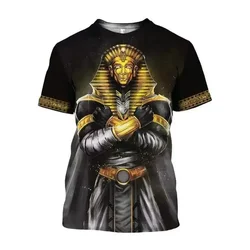 Fashionable Egyptian Wind Pictures For Men's T-Shirts Trend Digital Printing Casual Round Neck Short Sleeved Tops