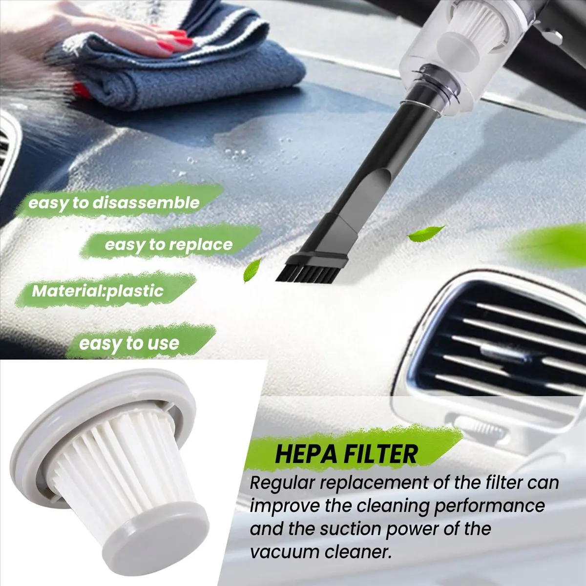 

[A25M] 6PCS HEPA Filter for XIAOMI MIJIA Handy Vacuum Cleaner Home Car Mini Wireless Washable Filter Spare Parts Accessories