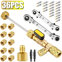 Schrader Valve Refrigerant Tool Valve Core Remover Installer Kit with Dual Size 1/4\