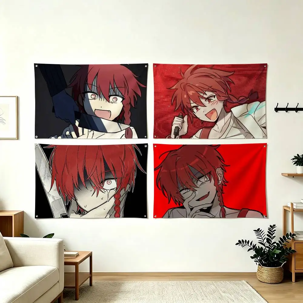 Z-ZENO Remake Aki Maeno Flags for Bedrooms Home Decor Items Outdoor Decors Garage Decoration Flaga