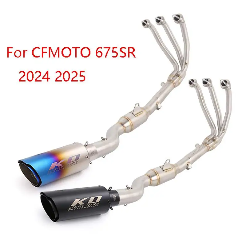 

Whole Exhaust System For CFMOTO 675SR 675 SR 2024 2025 Motorcycle Front Link Pipe Slip On 51mm Muffler Stainless Steel Escape