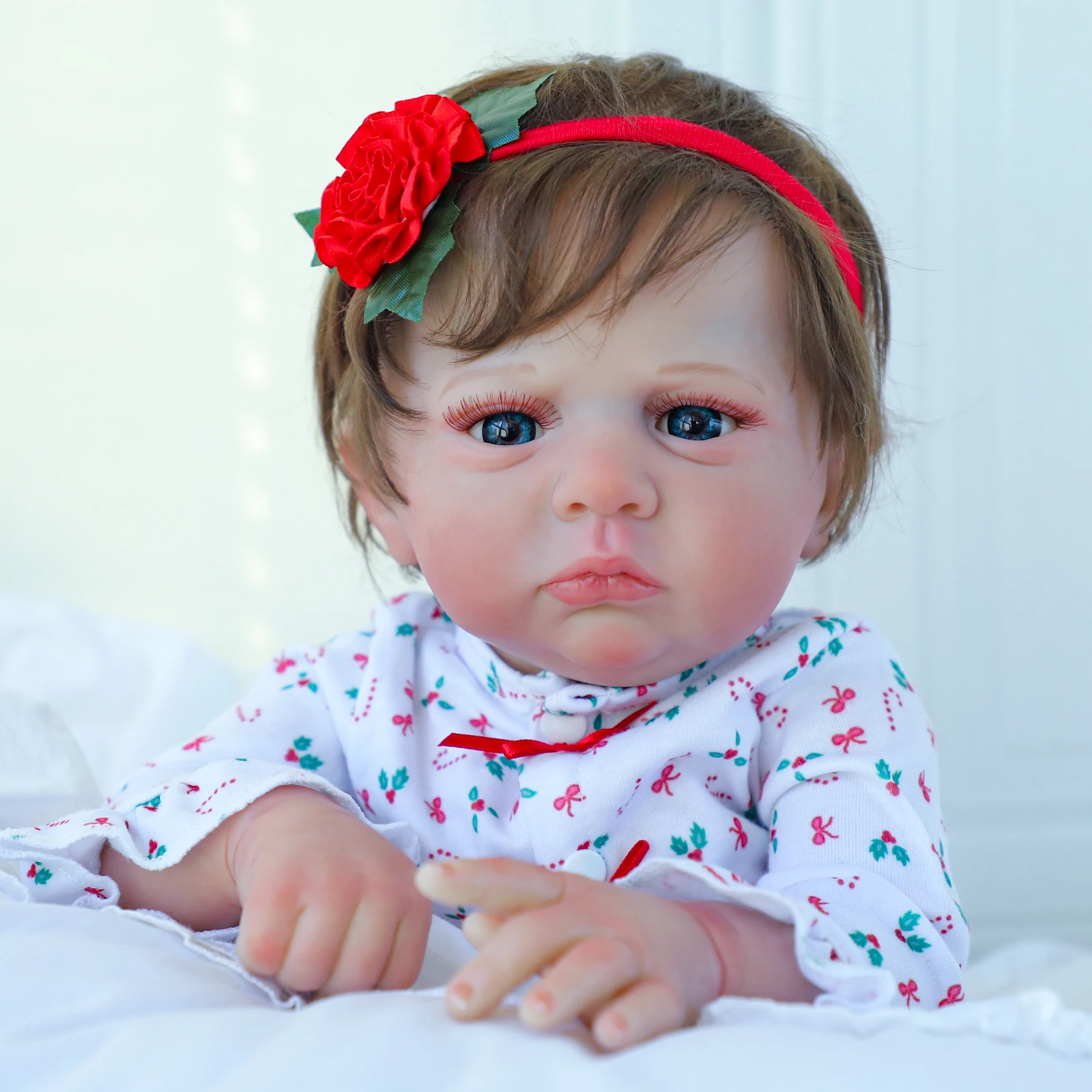 ตุ๊กตาเด็กทารกเกิดใหม่ - ตุ๊กตาซิลิโคนเหมือนจริงขนาด 22 นิ้ว ตุ๊กตาเด็กแรกเกิดเหมือนจริงพร้อมตัวนุ่ม ของเล่นตุ๊กตาเด็กทารก ของขวัญ