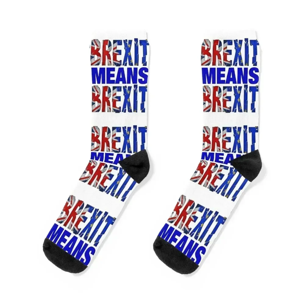 

BREXIT MEANS BREXIT Socks Thermal man winter with print floral snow Socks Ladies Men's