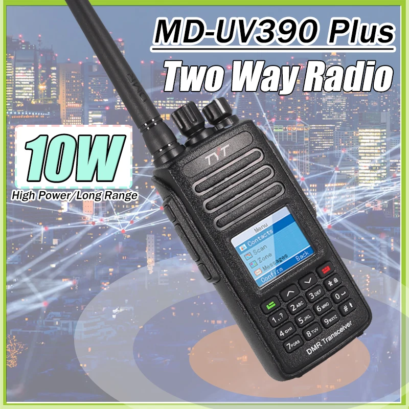 Tyt MD-UV390 plus dmr digital walkie talkie 10w dual band aes256 verschlüsse lung wasserdicht uv transceiver gps optional bidirektion radio