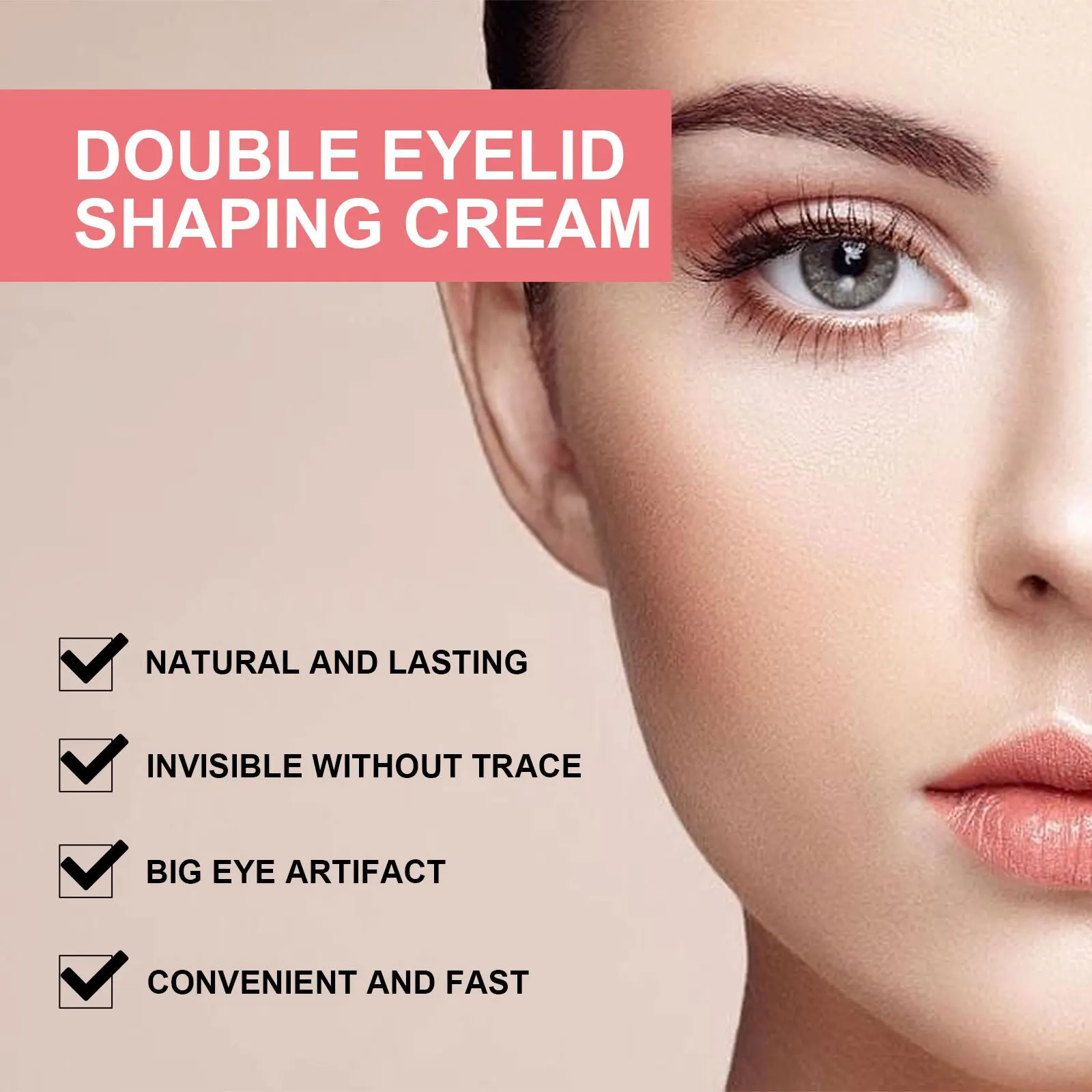 Natural Traceless Double Eyelid Styling Cream, Invisible Double Eyelid Shaping, Set Glue, Impermeável, Ferramentas de maquiagem de secagem rápida