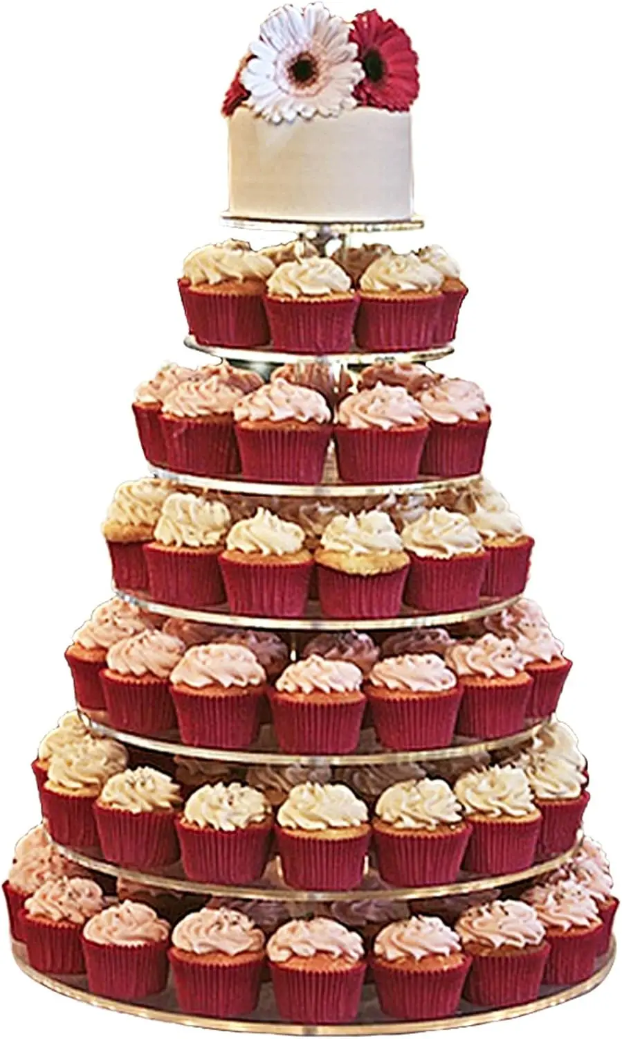 

7-Tier Acrylic Round Cake Stand for Cupcakes, Desserts, Tea Parties & Weddings